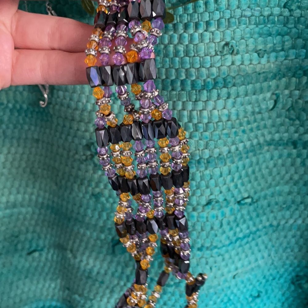 Magnetic necklaces - orange and purple (convert into bracelet!)